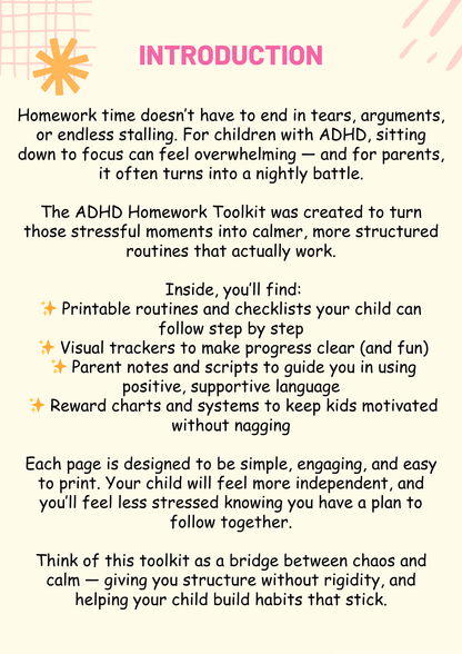 Homework Toolkit – Printable Routines, Trackers & Scripts