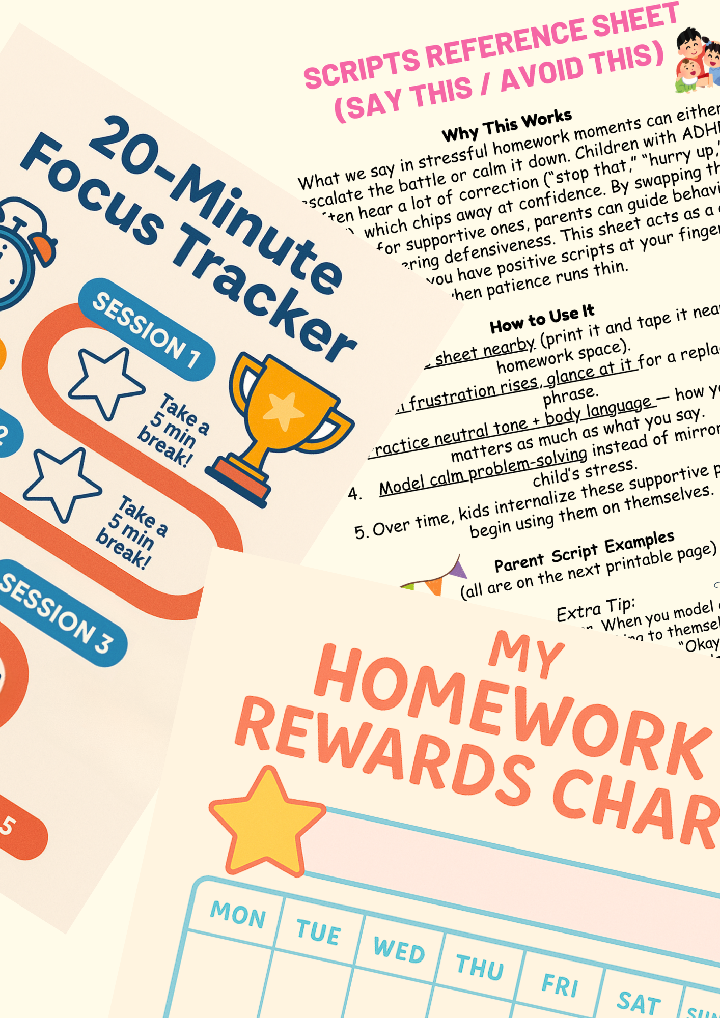 Homework Toolkit – Printable Routines, Trackers & Scripts